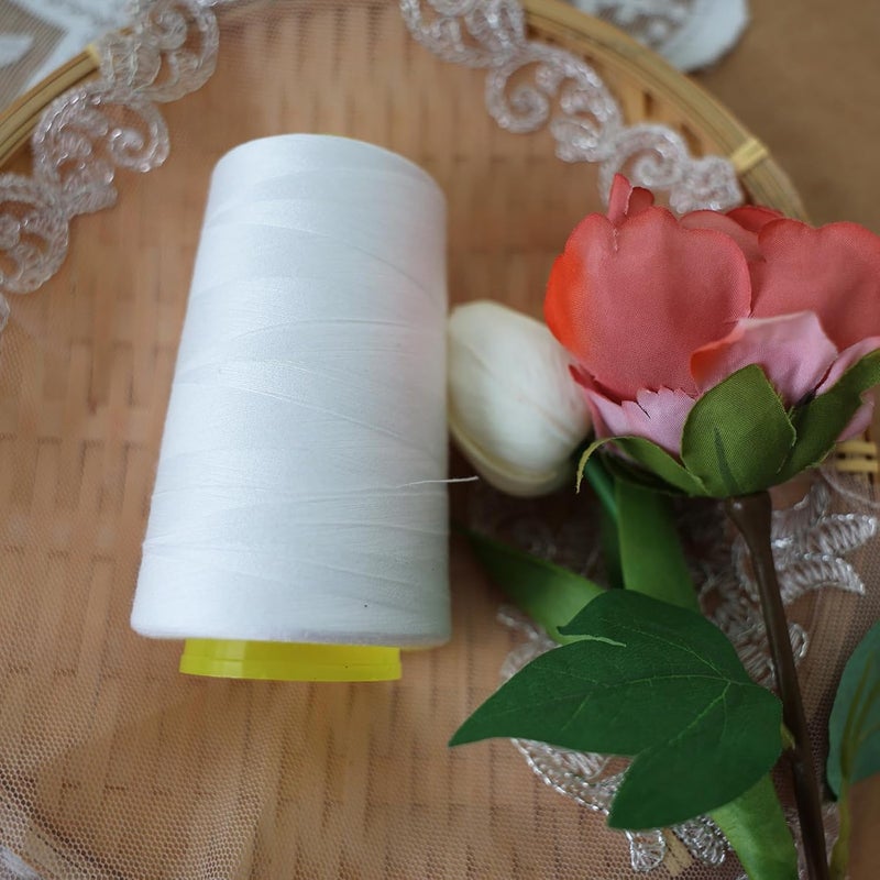 FUNZON Black & White Sewing Thread, 8PCS 40S/2 3000 Yard Spool Serger Thread, All Purpose Polyester Thread Serger Thread Cones - Image 5